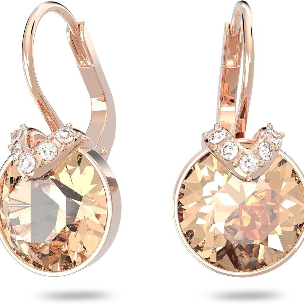 Women's Crystal Drop Earrings Rose Gold Pierced Dangle Jewelry for Special Occas